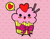 Cupcake kawaii con lazo