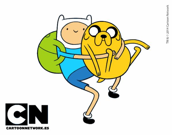 Finn y Jake abrazados