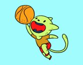 Gato jugando a baloncesto