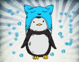 Pingüino con gorrito divertido