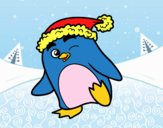 Pingüino con gorro de Navidad