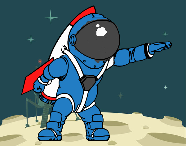 Astronauta con cohete