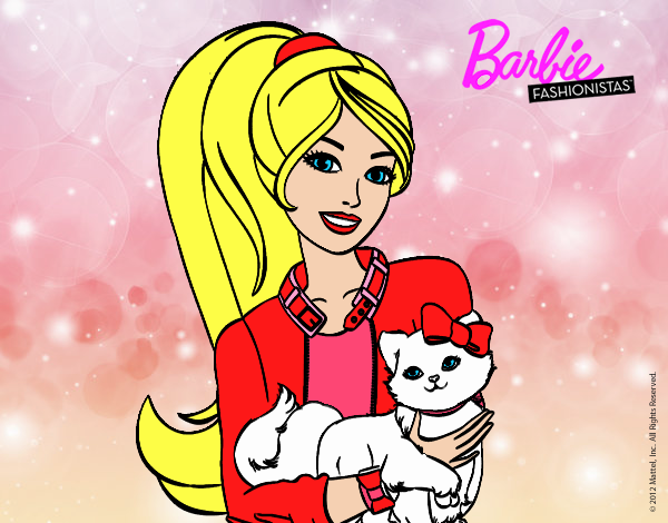 Barbie con su linda gatita