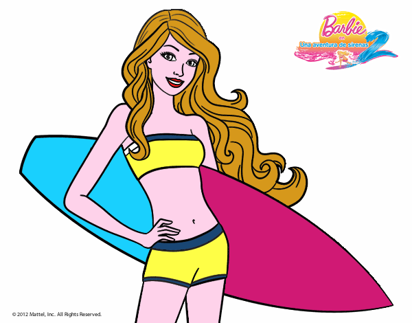 Barbie con tabla de surf