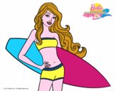 Barbie con tabla de surf