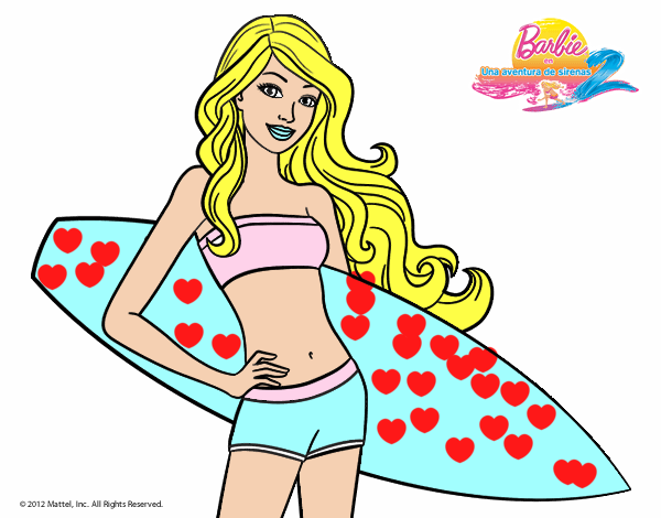 Barbie con tabla de surf