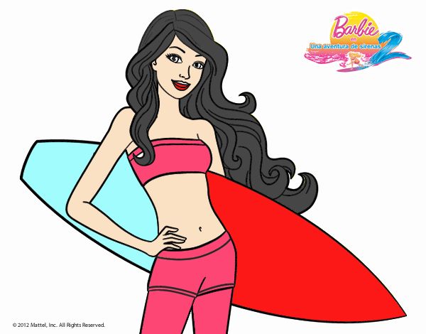 Barbie con tabla de surf