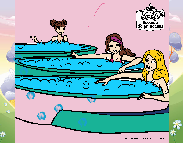 Barbie y sus amigas en el jacuzzi