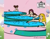 Barbie y sus amigas en el jacuzzi