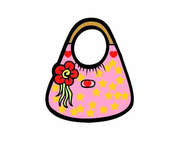 Bolso de asas con flor