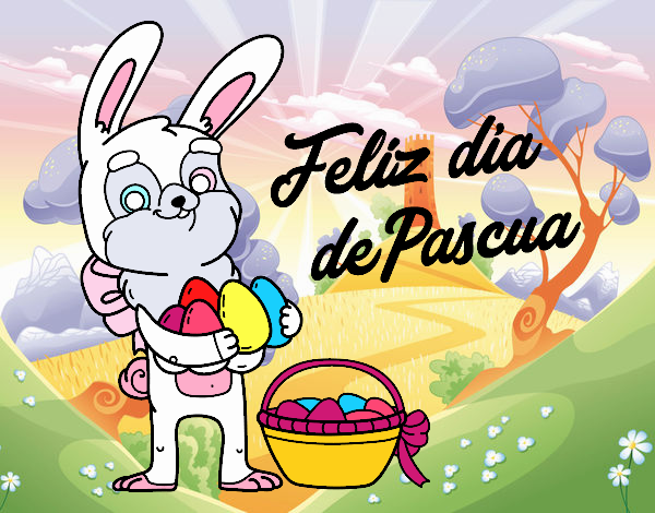 Conejo con muchos huevos de Pascua