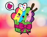 Cupcake kawaii con lazo