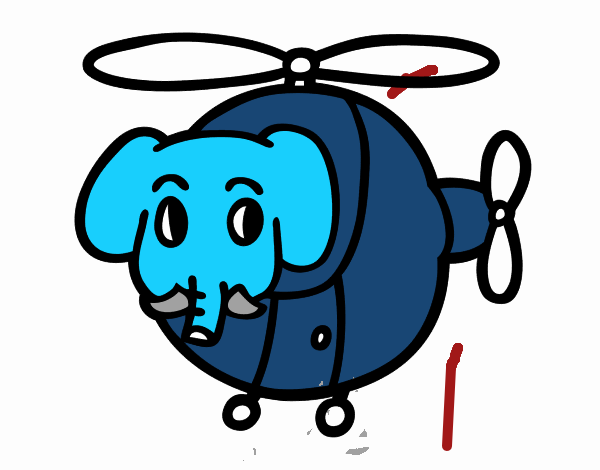 Helióptero con elefante