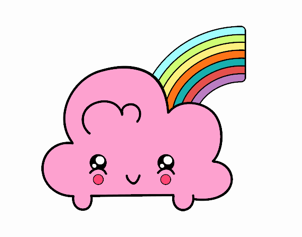 Dibujo De Nube Con Arco Iris Kawaii Pintado Por En Dibujos Net El D A A Las