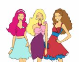 Barbie y sus amigas vestidas de fiesta