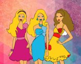 Barbie y sus amigas vestidas de fiesta