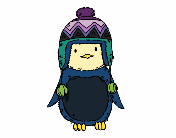 Bebé pingüino con gorrito