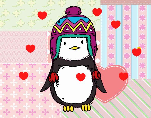 Bebé pingüino con gorrito