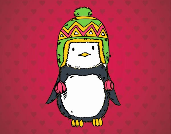 Bebé pingüino con gorrito