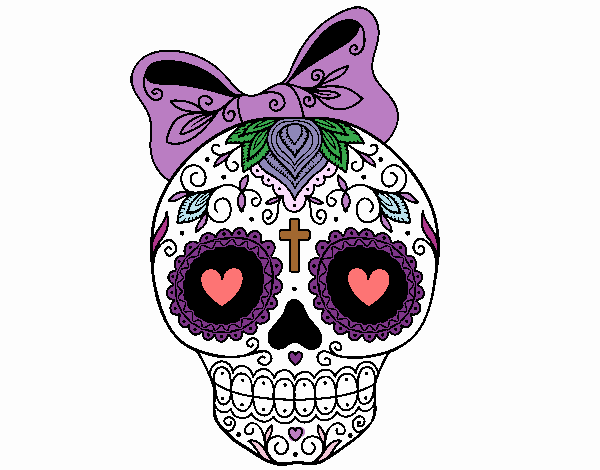 Calavera mejicana con lazo