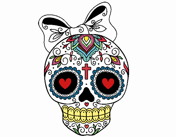 Calavera mejicana con lazo