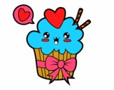 Cupcake kawaii con lazo