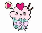 Cupcake kawaii con lazo