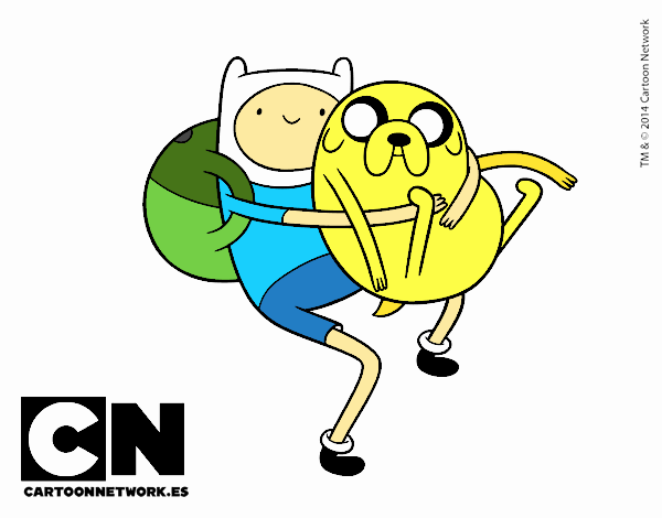 Finn y Jake abrazados