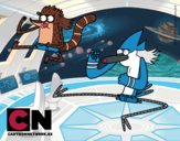 Mordecai y Rigby karatekas