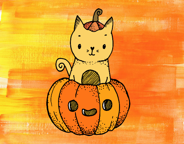 Un gatito de Halloween