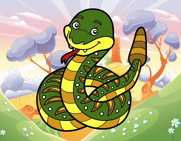 Una serpiente de cascabel