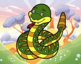 Una serpiente de cascabel