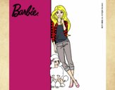 Barbie con cazadora de cuadros