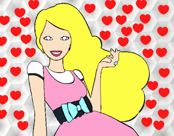 Barbie con su vestido con lazo