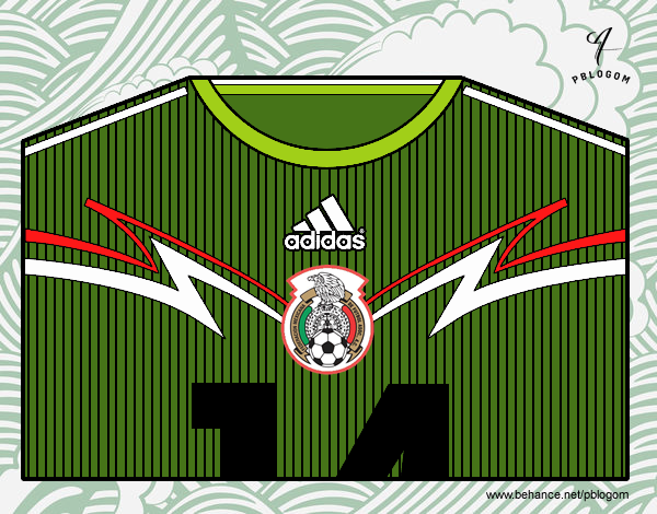 Camiseta del mundial de fútbol 2014 de México