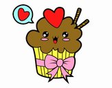 Cupcake kawaii con lazo