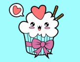 Cupcake kawaii con lazo