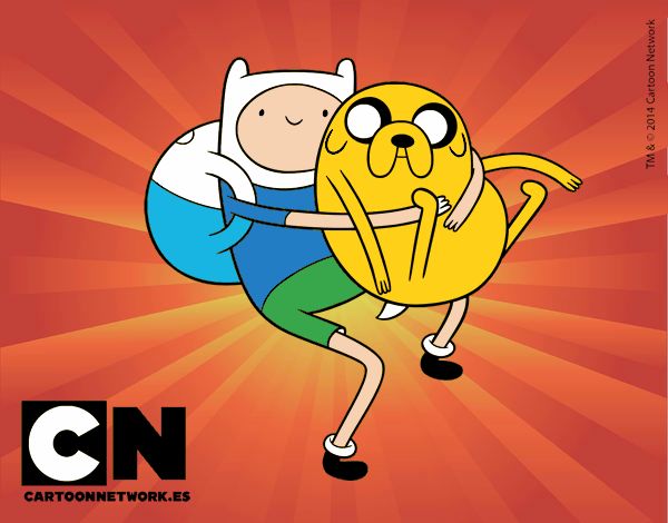 Finn y Jake abrazados