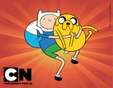 Finn y Jake abrazados