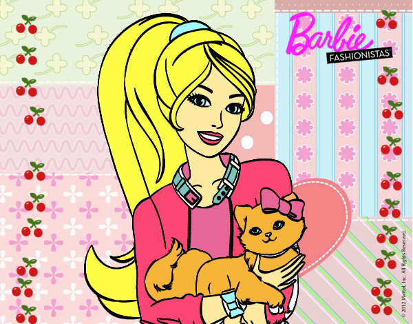 Barbie con su linda gatita