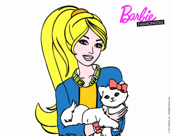 Barbie con su linda gatita