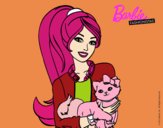 Barbie con su linda gatita