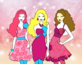 Barbie y sus amigas vestidas de fiesta