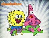 Bob Esponja y Patricio en bañador