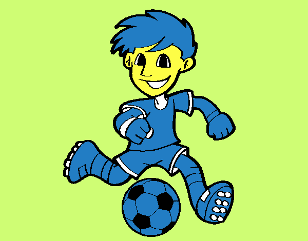 Jugador de fútbol con balón