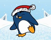 Pingüino con gorro de Navidad