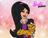 Barbie con su linda gatita