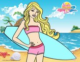 Barbie con tabla de surf