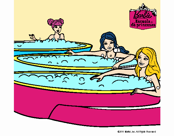 Barbie y sus amigas en el jacuzzi