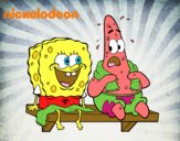 Bob Esponja y Patricio en bañador